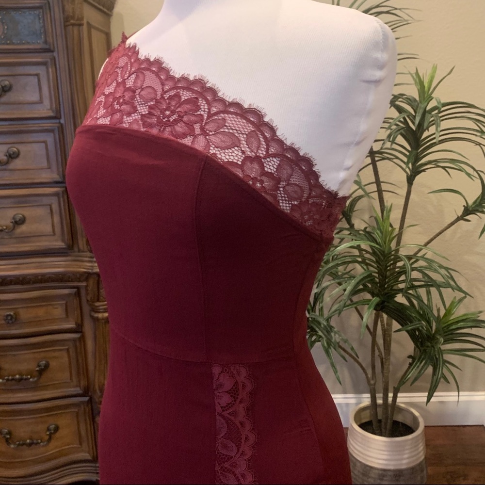NWT Free People Premonitions Bodycon Dress XS Fitted Mini Tight X-Small Wine - Picture 14 of 14